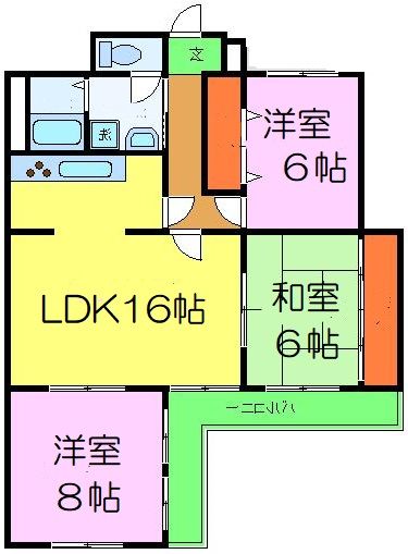 京都市西京区上桂御正町のマンションの間取り