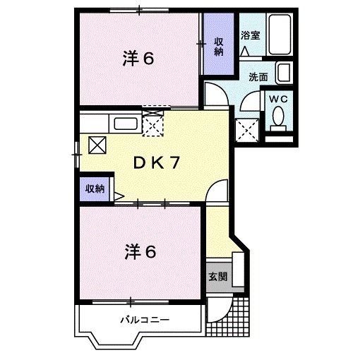 白石市旭町のアパートの間取り