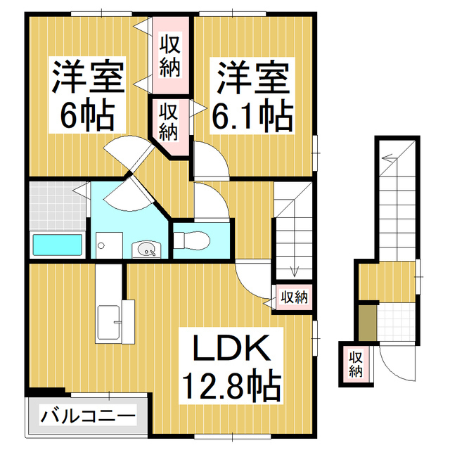 安曇野市豊科光のアパートの間取り