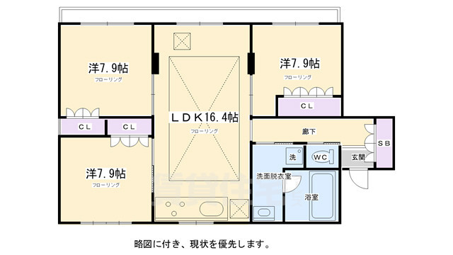 京都市中京区油屋町のマンションの間取り