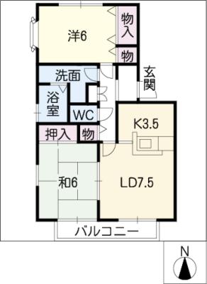 フレマリール香久山Ｂ棟の間取り