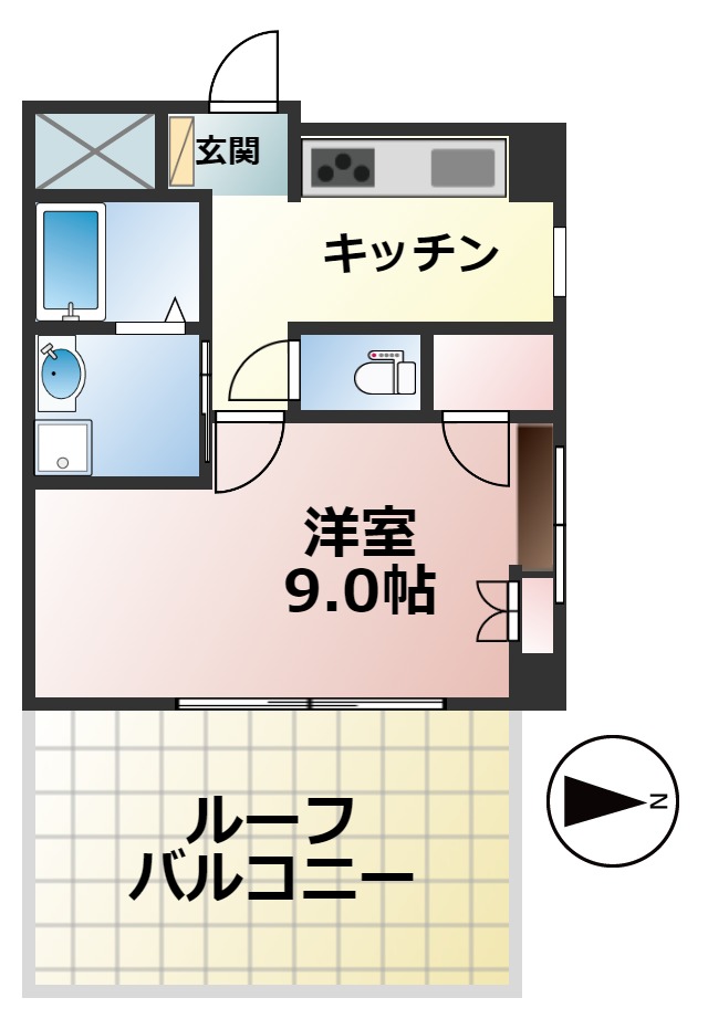 名古屋市昭和区鶴羽町のマンションの間取り