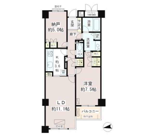 港区南麻布のマンションの間取り