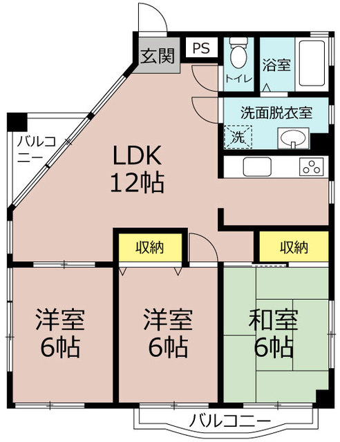 平塚市立野町のマンションの間取り