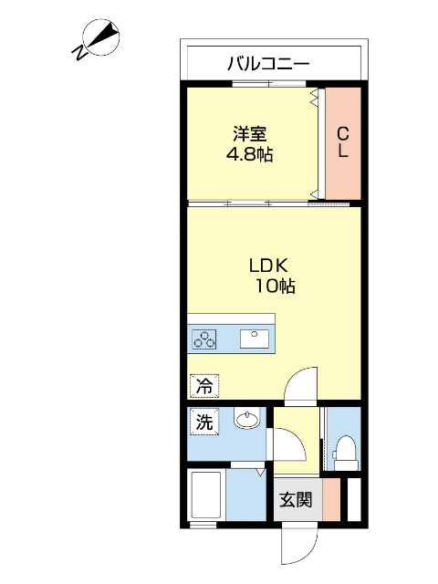 長崎市平戸小屋町のアパートの間取り