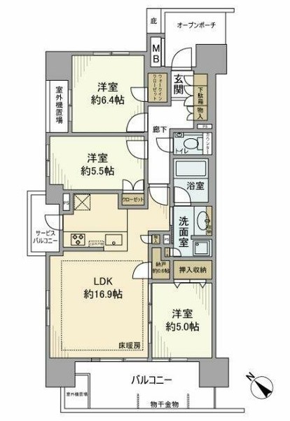 プラウド浦和常盤マークスの間取り