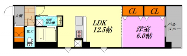 広島市中区八丁堀のマンションの間取り