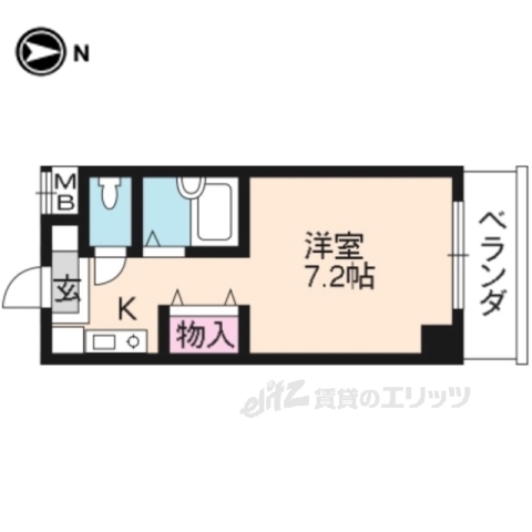 京都市上京区田中町のマンションの間取り