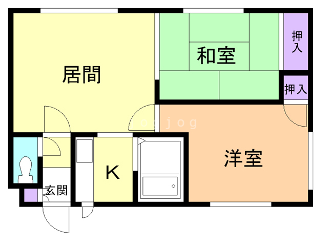 札幌市東区北三十条東のアパートの間取り