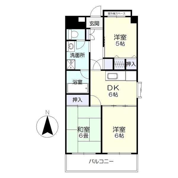 松戸市西馬橋幸町のマンションの間取り