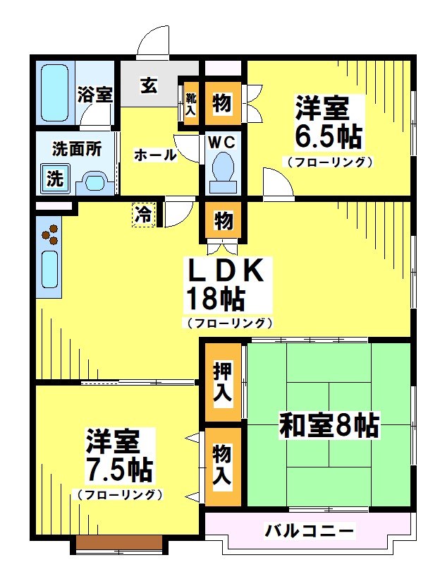 府中市白糸台のマンションの間取り