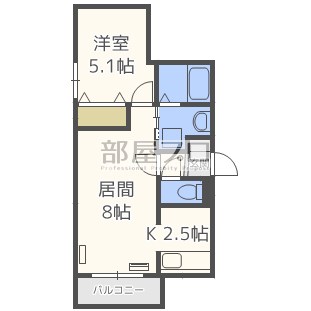 札幌市西区琴似二条のマンションの間取り