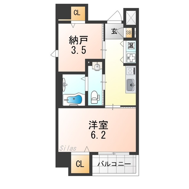 堺市堺区宿屋町東のマンションの間取り