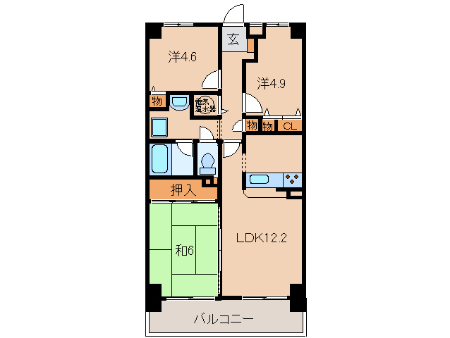 水鉄アーバンコンフォート岩出の間取り