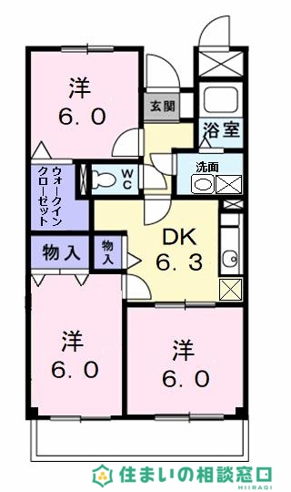 岡崎市大樹寺のマンションの間取り