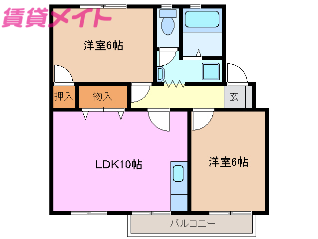 フィレンツェ桑名Ｂ棟の間取り