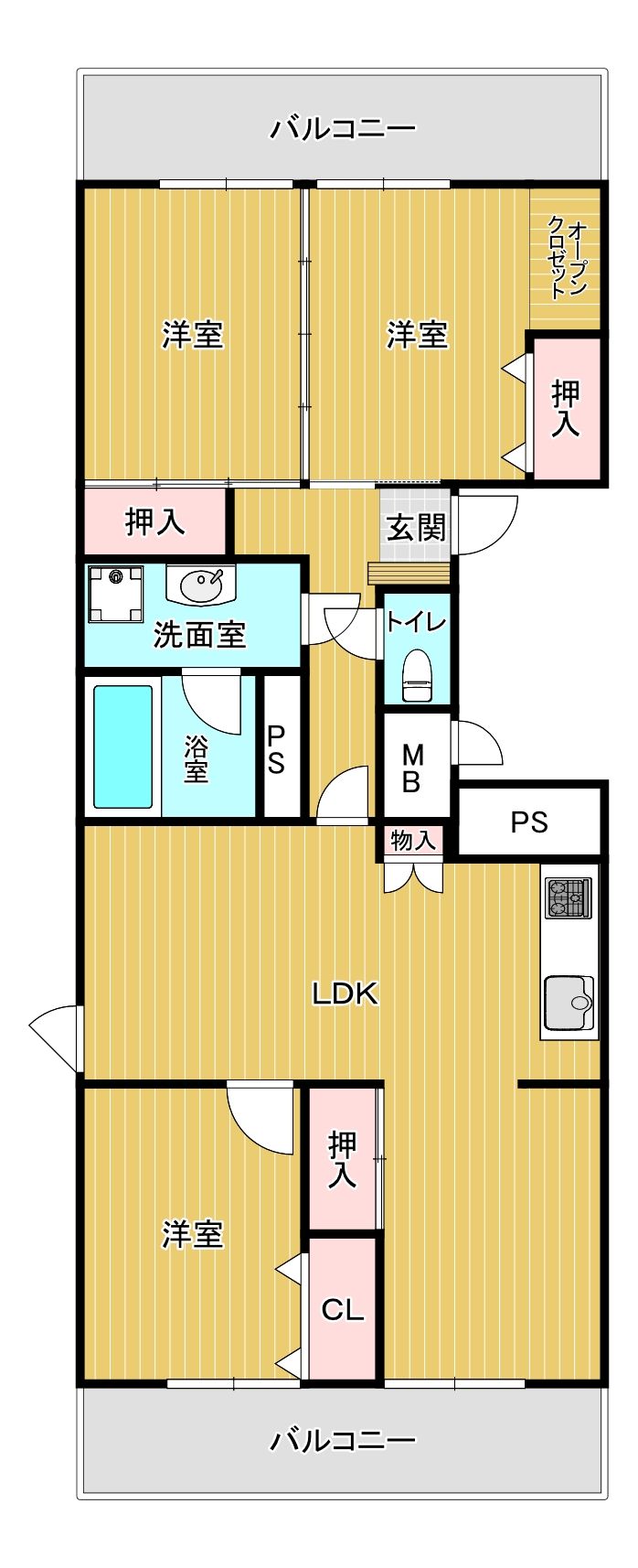 イトーピア平和マンションの間取り