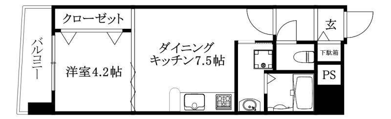 松山市湊町のマンションの間取り