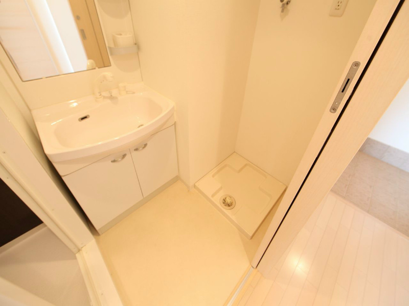 洗面設備　脱衣所　独立洗面台（シャンプードレッサー付）収納スペース有