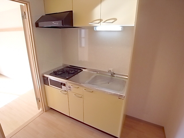 キッチン　２口ガスコンロのシステムキッチン