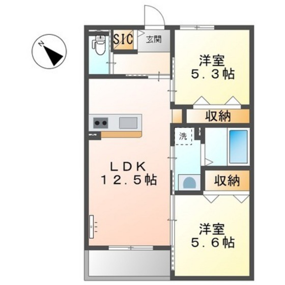 ＯＲＵＴＥ東野の間取り