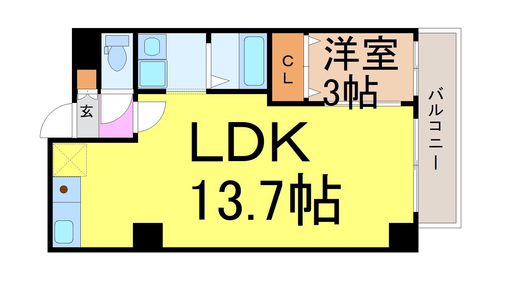 地下鉄名港線 金山駅 徒歩3分 10階建 築26年の間取り写真
