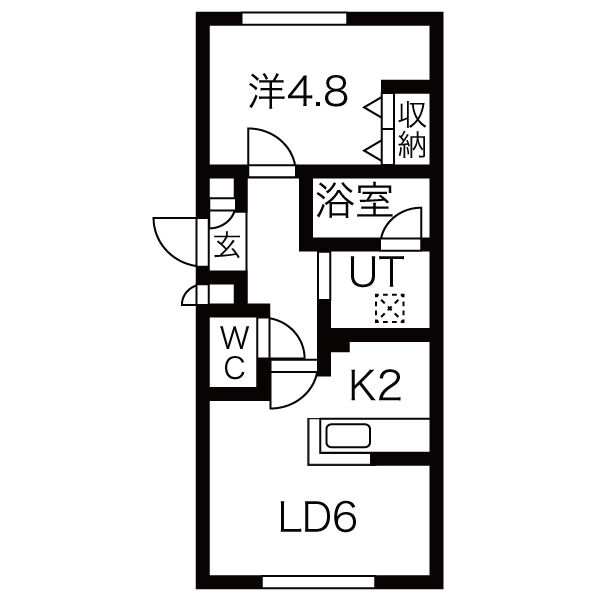 地下鉄東西線 南郷１３丁目駅 徒歩1分 4階建 築11年の間取り写真