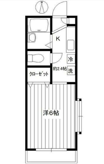ＪＲ山手線 高田馬場駅 徒歩8分 2階建 築24年の間取り写真
