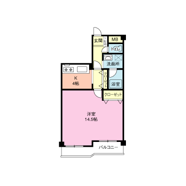 奈良市秋篠町のマンションの間取り