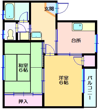 アパートエリール（福浦）の間取り