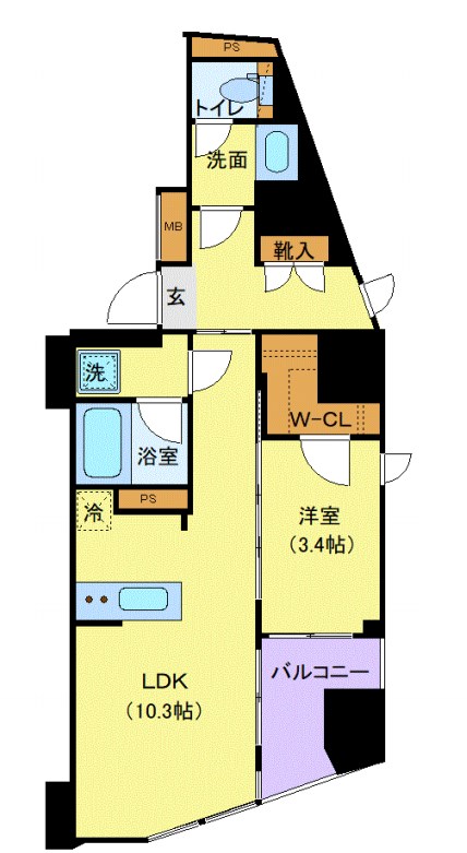 ジェノヴィア新宿早稲田グリーンヴェールの間取り