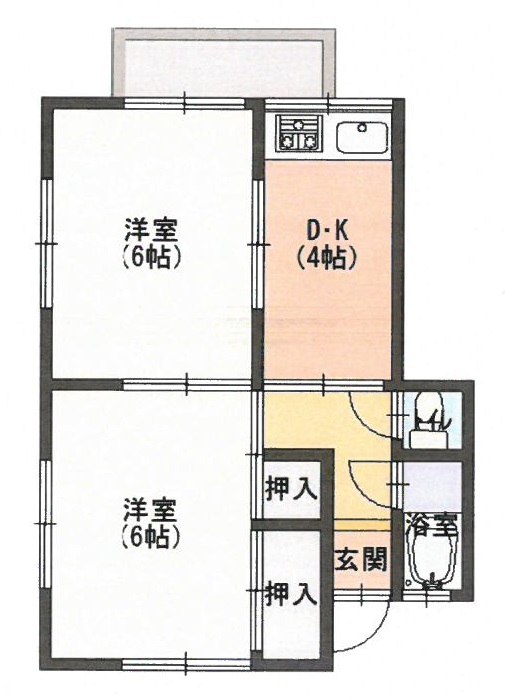 神戸市垂水区塩屋町のアパートの間取り