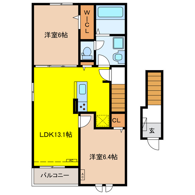 安八郡神戸町大字神戸のアパートの間取り