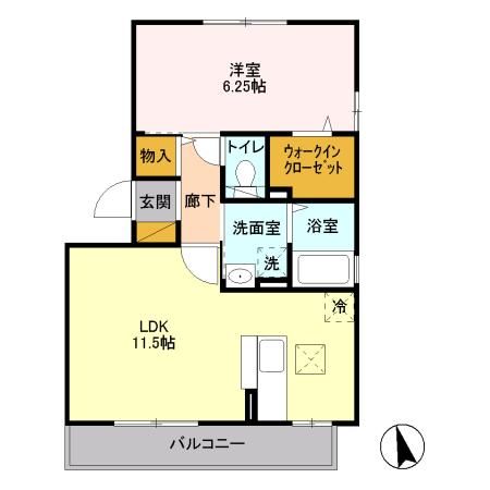 小田原市南鴨宮のアパートの間取り