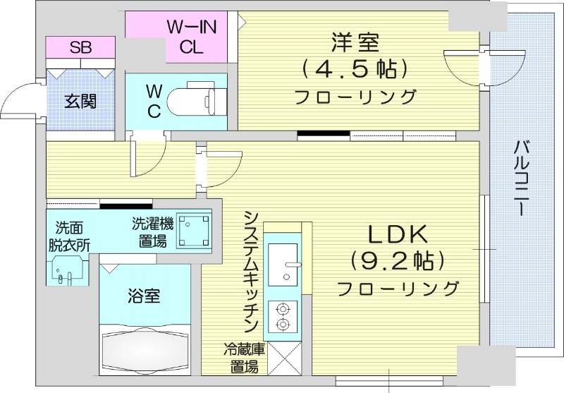 プライマル札幌桑園の間取り