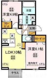 市原市君塚のアパートの間取り