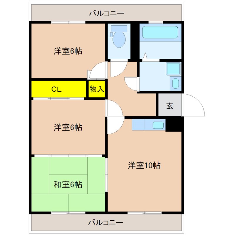 薩摩川内市五代町のマンションの間取り