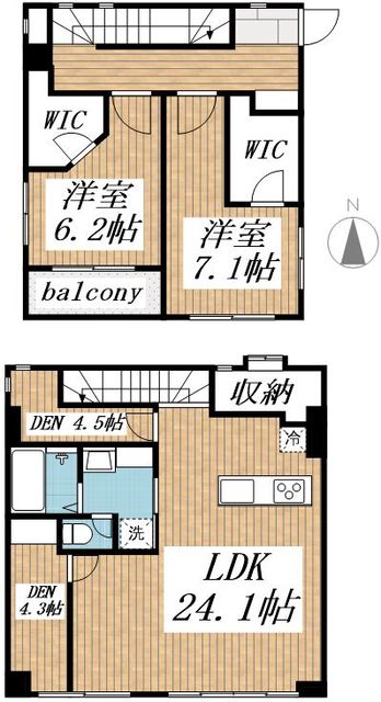 国立市東のマンションの間取り