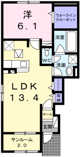 岡山市北区御津野々口のアパートの間取り