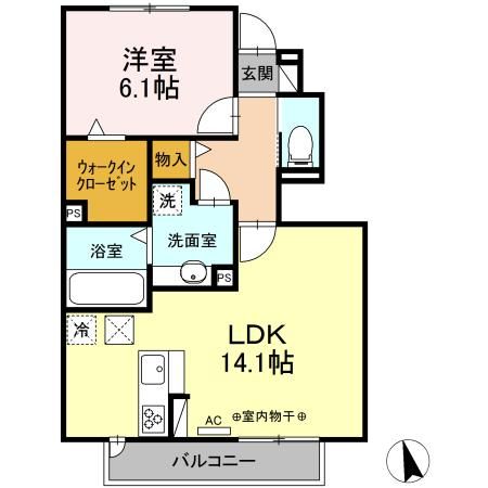 【四日市市日永西のアパートの間取り】