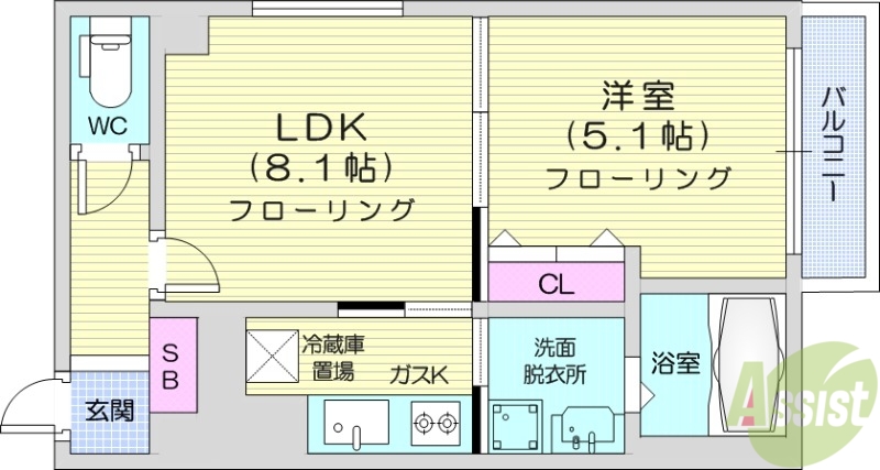 グランカーサ南11条の間取り