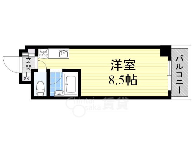 箕面市粟生間谷西のマンションの間取り