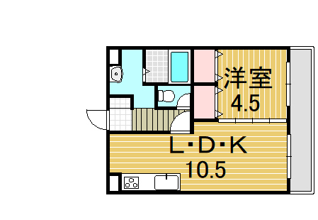 クラルーテ新井　201号室の間取り