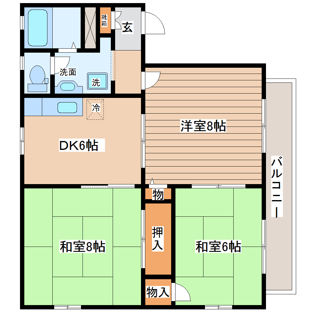 コモンシティ福沼　A棟の間取り