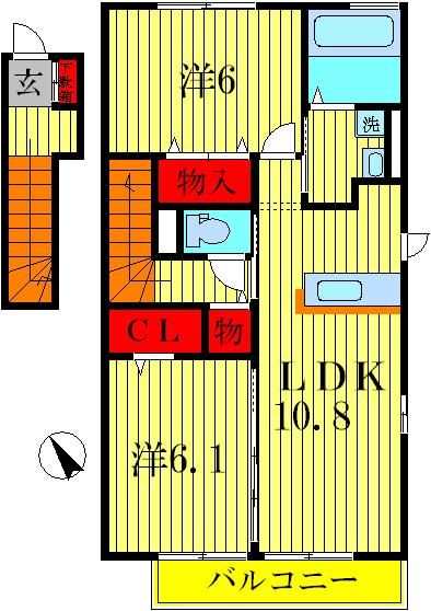 フェリーチェ　ヴィータＢの間取り