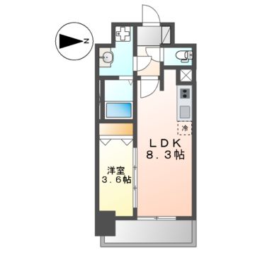 名古屋市西区花の木のマンションの間取り