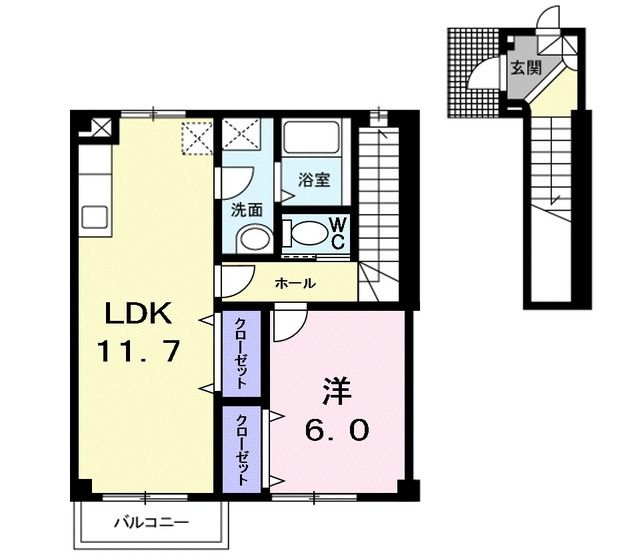 青森市大字安田のアパートの間取り