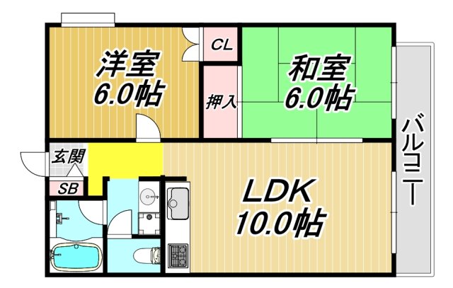 コーポサンルイスIIの間取り