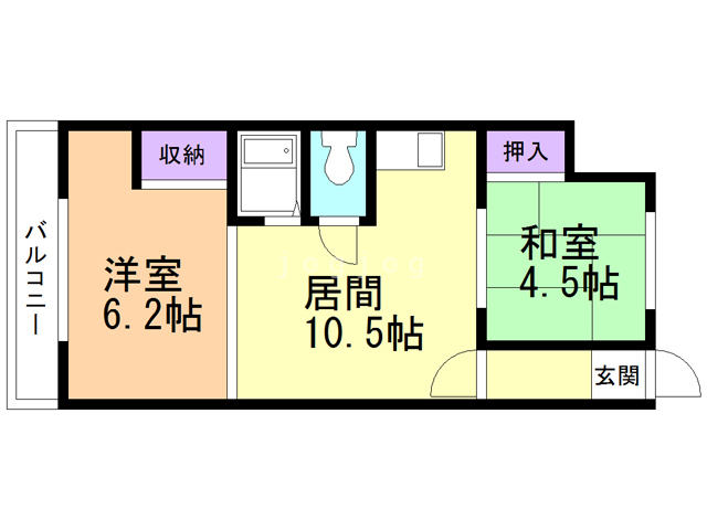 札幌市北区北四十条西のマンションの間取り