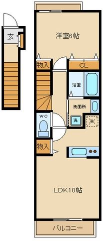 狛江市駒井町のアパートの間取り